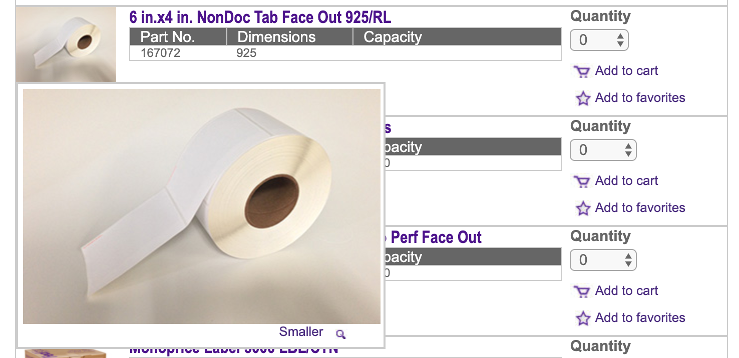 screenshot of free shipping labels on fedex site