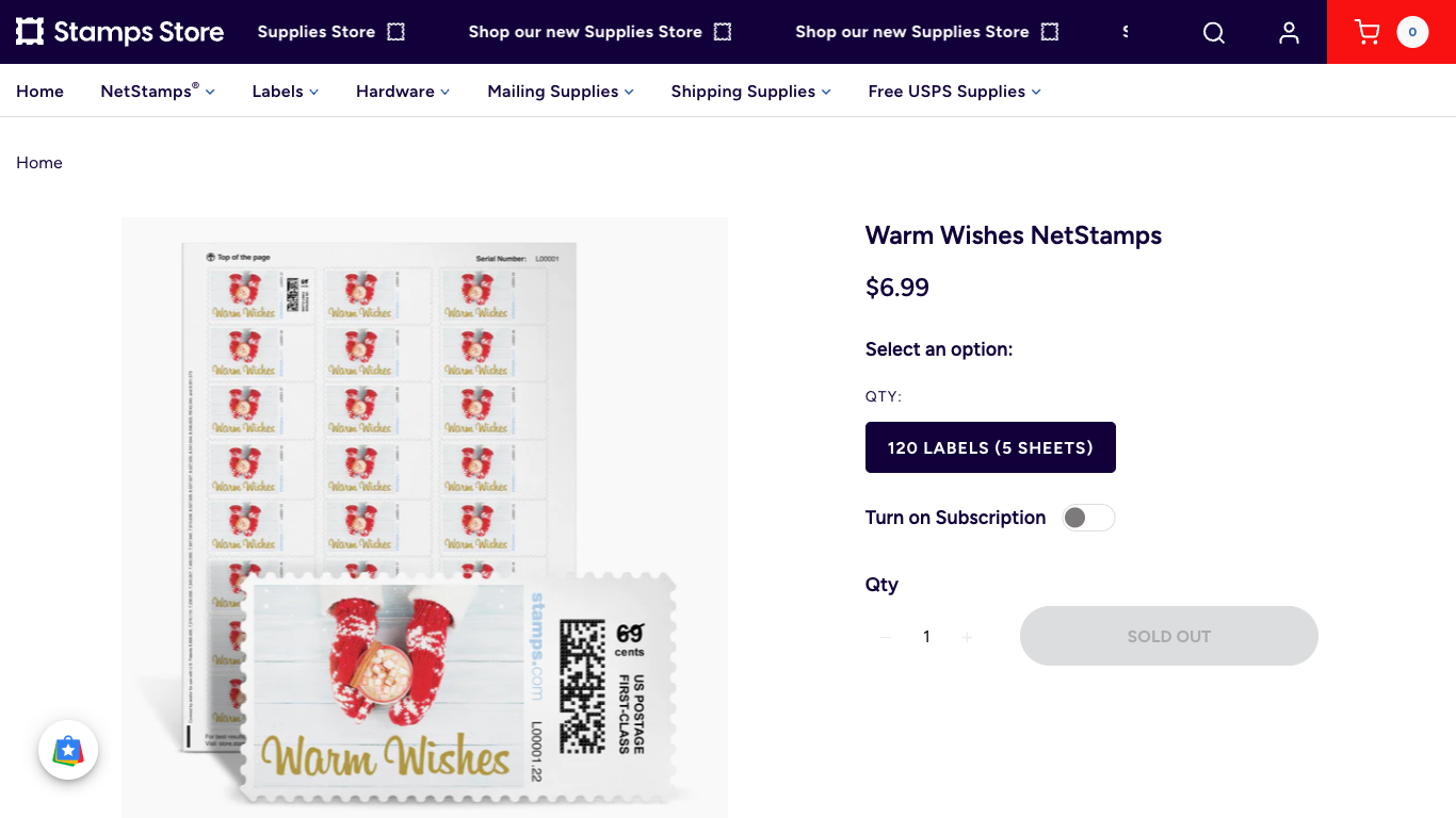 Warm Wishes holiday NetStamps design