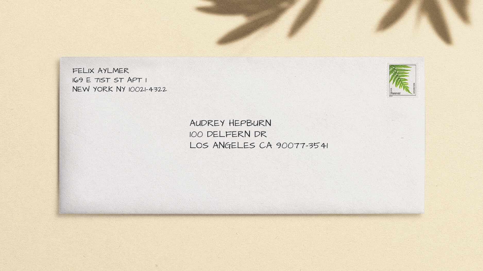 envelope address template apartment